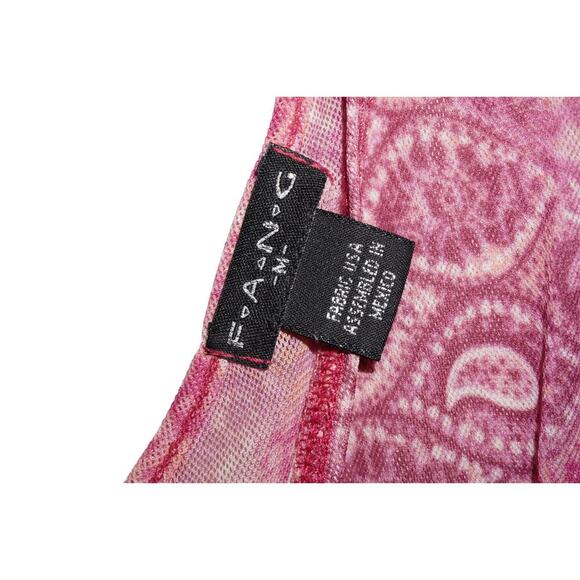 Y2K-Inspired Sheer Boho Wrap Blouse – Pink Paisley – Size M - Picture 3 of 4